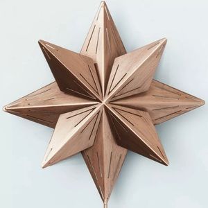 HEART & HAND MAGNOLIA, dimensional metal star tree topper antique copper🆕